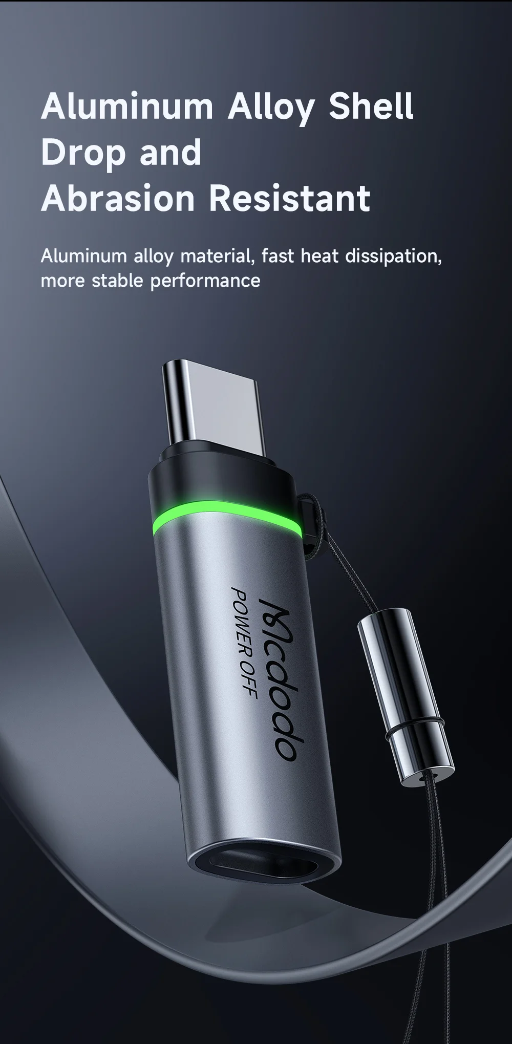 MCDODO OT-2450 USB-C to USB-C 100W Auto Power Off Adapter Data Transmission 8