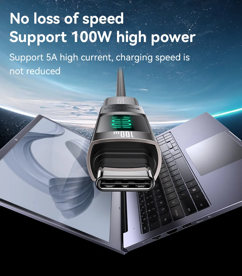 YESIDO GS24 CTOC 100W Fast Charging USB-C Extender Adapter Type-C Male to Female Converter 5