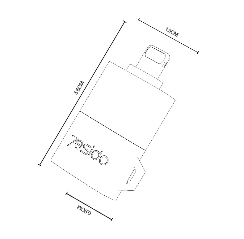 YESIDO GS38 8Pin TF Card Reader 480Mbps Transfer Speed Portable Memory Card Reader 11