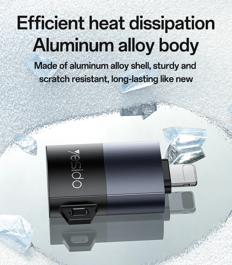 YESIDO GS38 8Pin TF Card Reader 480Mbps Transfer Speed Portable Memory Card Reader 6