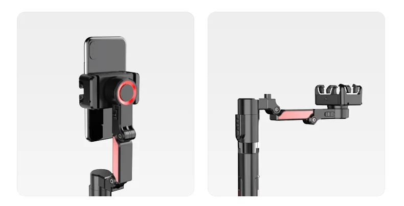 C10 Handheld Phone Stabilizer Gimbal AI Face Tracking Vlog Live Streaming Selfie Stick with 2 Fill Lights - Dark Grey 13