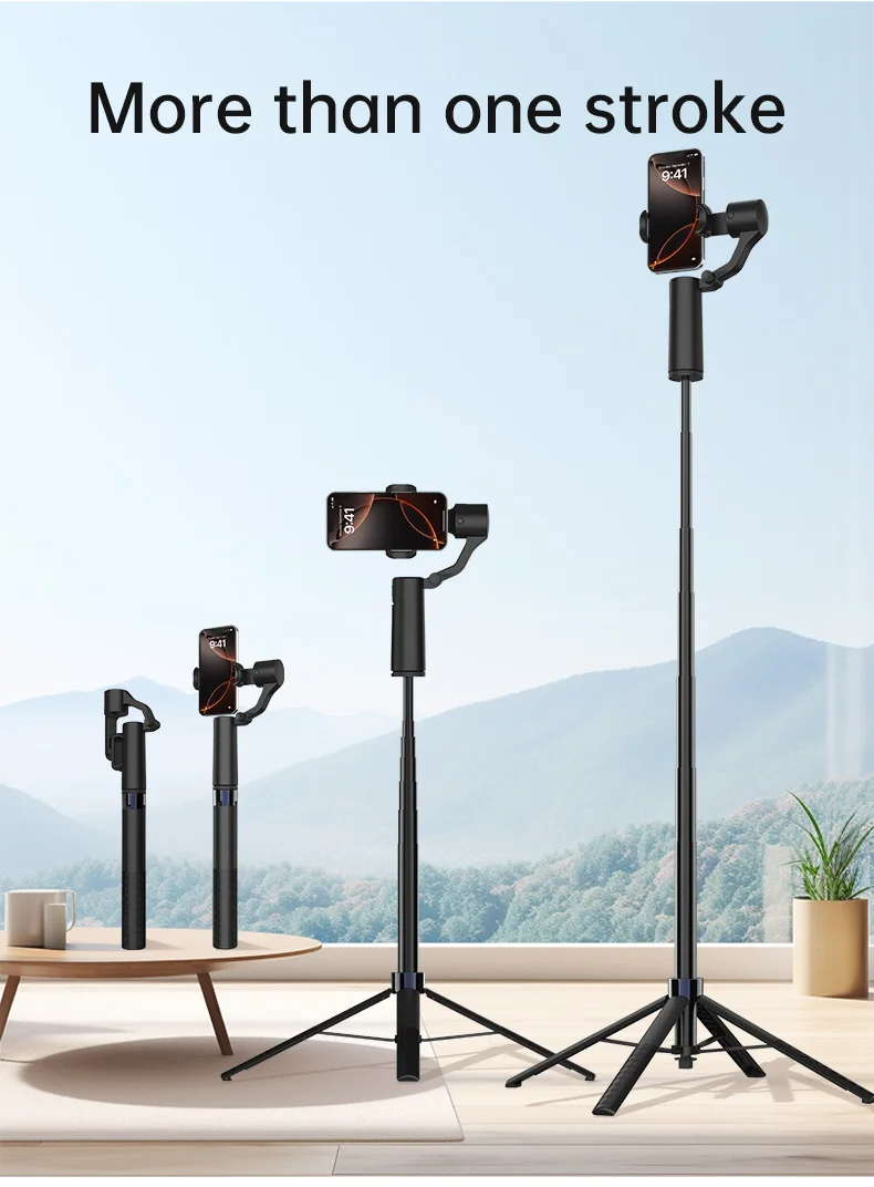 Q18 AI Smart Face Tracking Phone Stabilizer Gimbal Dual Axis Anti-Shake Selfie Stick with Tripod for Live Streaming 19