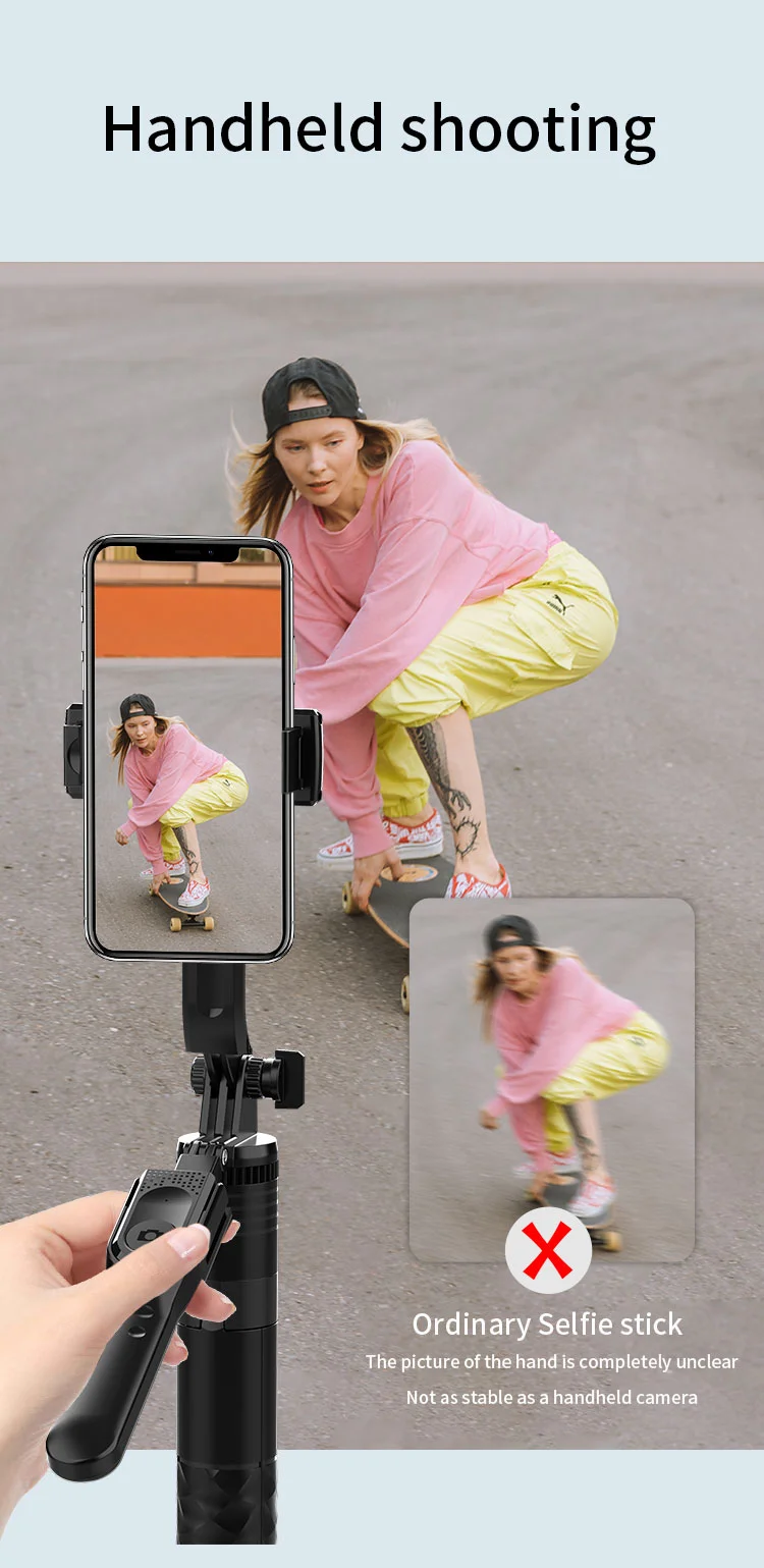 JMARY KT-239 1.75m Telescopic Selfie Stick Tripod Stand Cell Phone Clip Rotation Design Camera Mount Holder 10