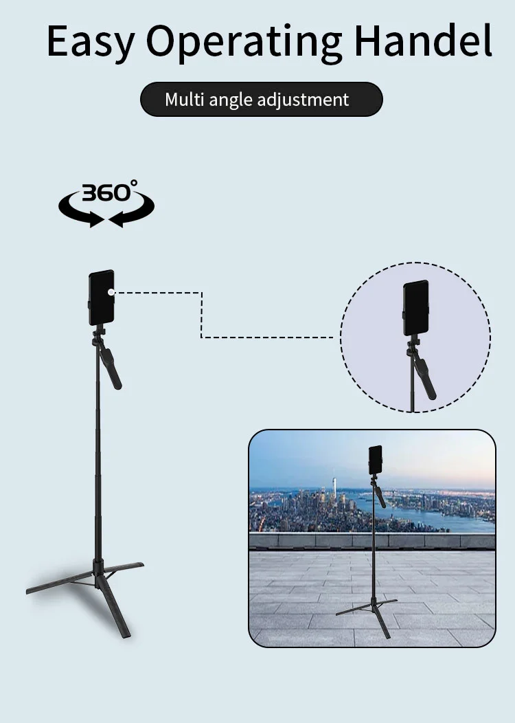 JMARY KT-239 1.75m Telescopic Selfie Stick Tripod Stand Cell Phone Clip Rotation Design Camera Mount Holder 1