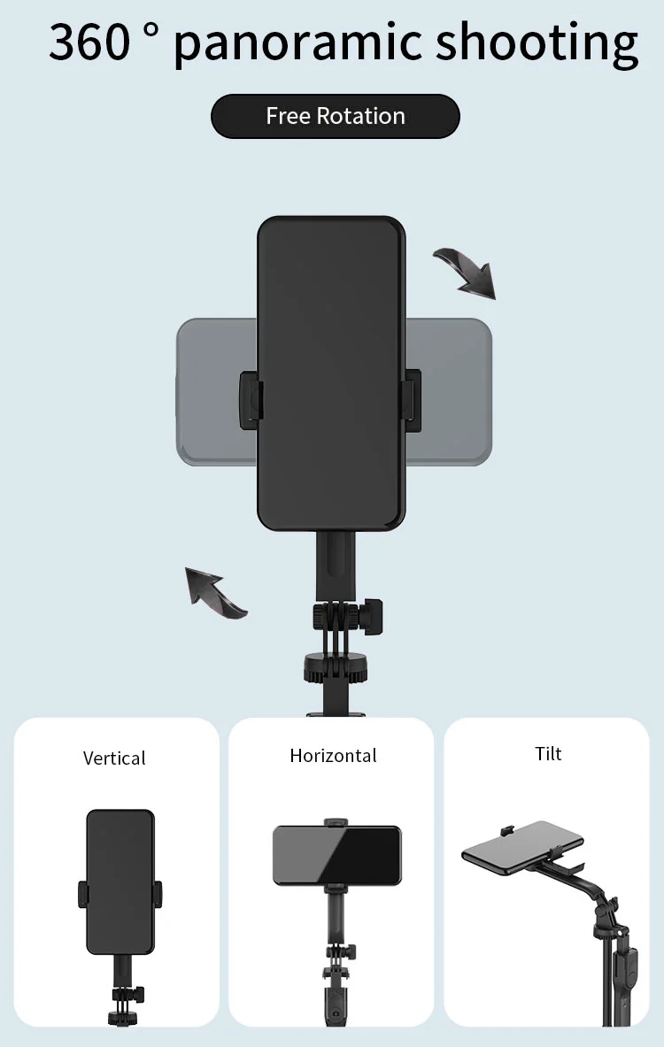 JMARY KT-239 1.75m Telescopic Selfie Stick Tripod Stand Cell Phone Clip Rotation Design Camera Mount Holder 2