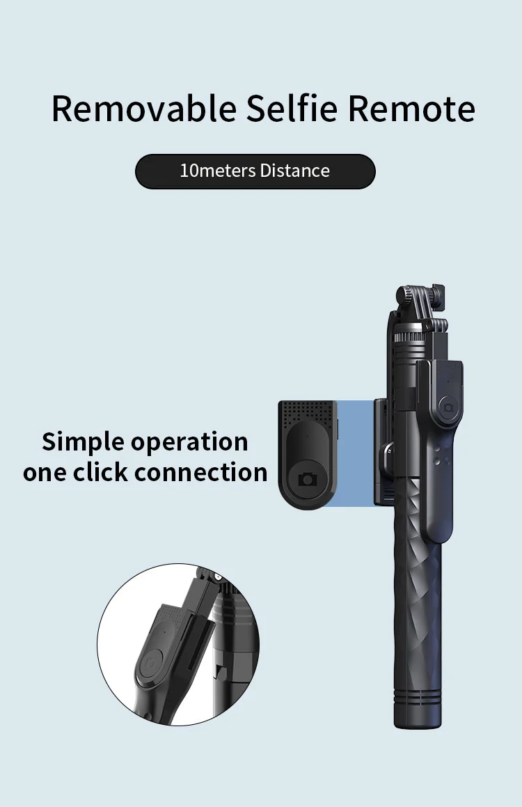 JMARY KT-239 1.75m Telescopic Selfie Stick Tripod Stand Cell Phone Clip Rotation Design Camera Mount Holder 6