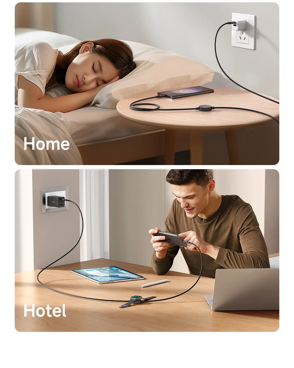 MCDODO CA-4170 1.5m Type-C to Type-C 60W Charging Cable with Wireless Charger for Samsung Watch 10