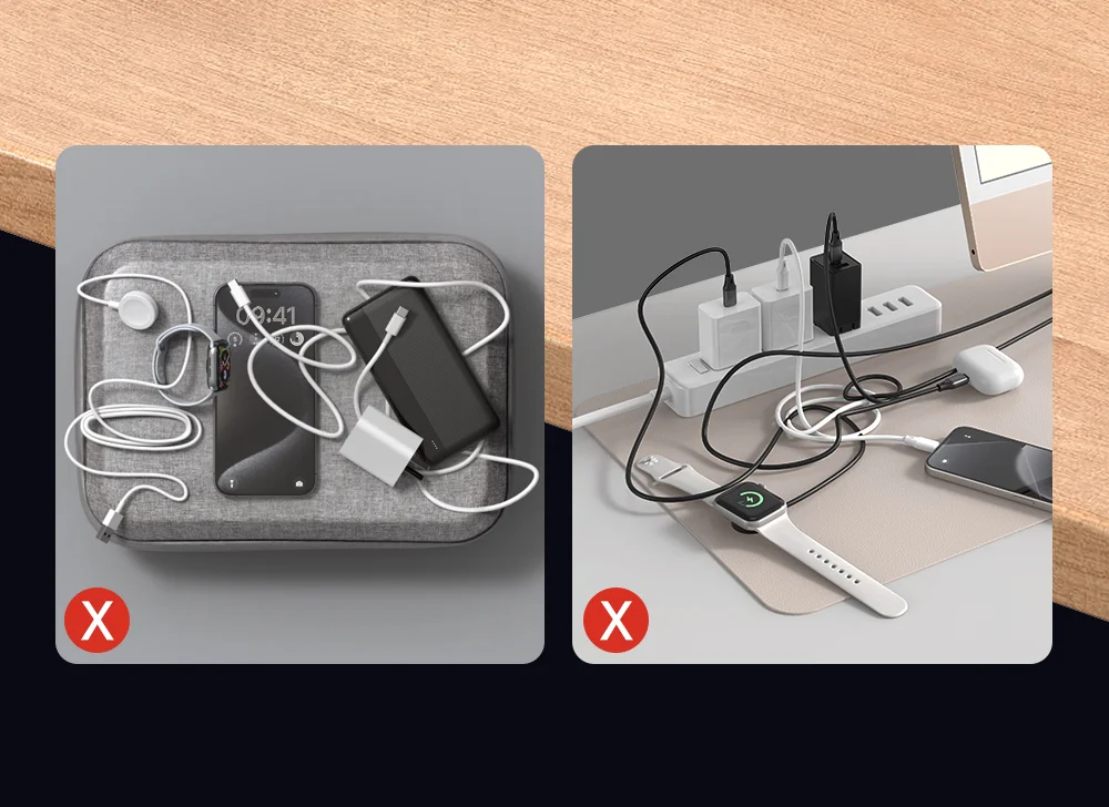 MCDODO CA-4170 1.5m Type-C to Type-C 60W Charging Cable with Wireless Charger for Samsung Watch 4