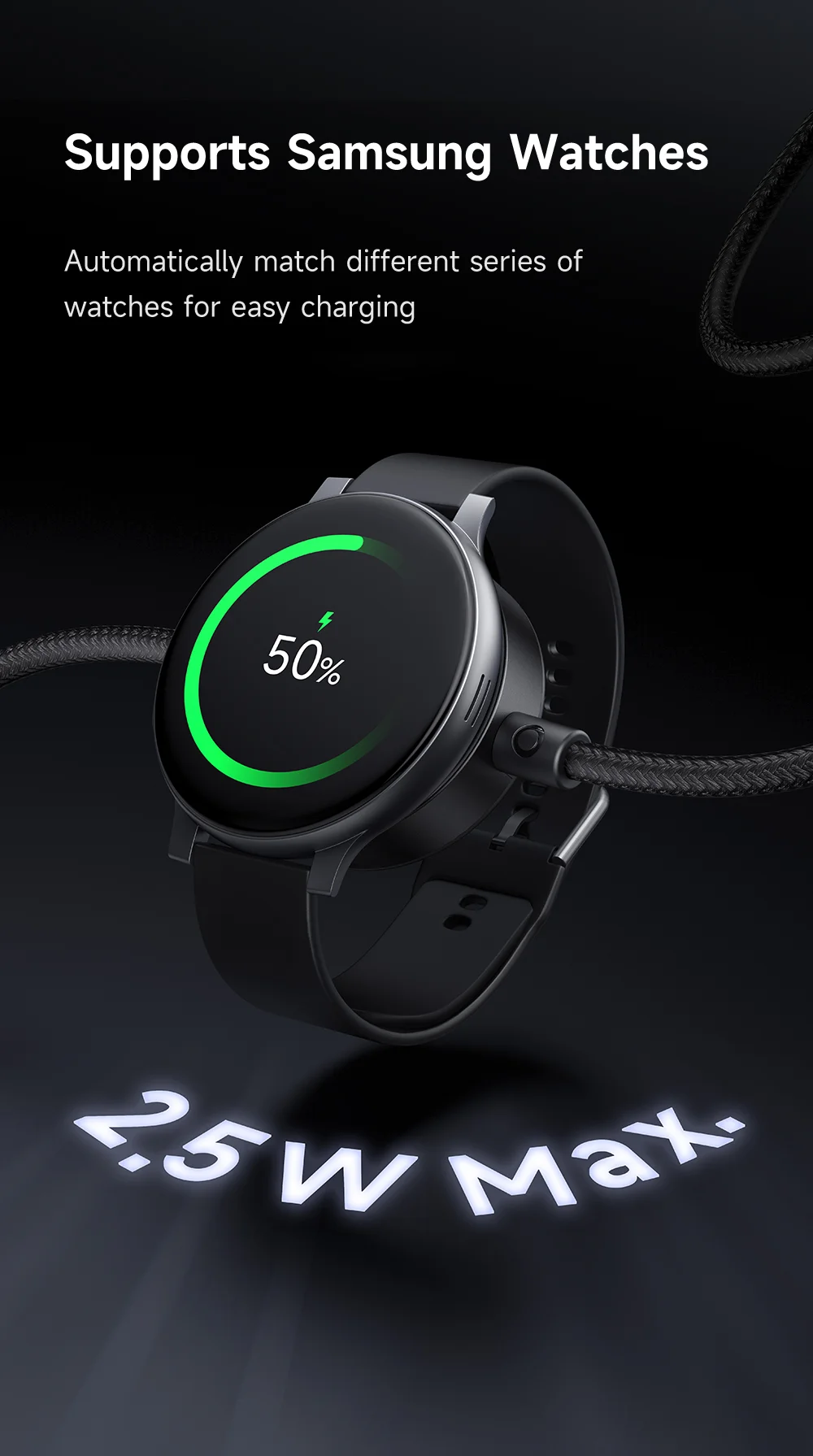 MCDODO CA-4170 1.5m Type-C to Type-C 60W Charging Cable with Wireless Charger for Samsung Watch 7