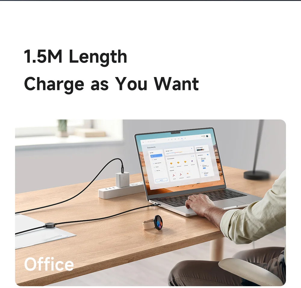 MCDODO CA-4170 1.5m Type-C to Type-C 60W Charging Cable with Wireless Charger for Samsung Watch 9