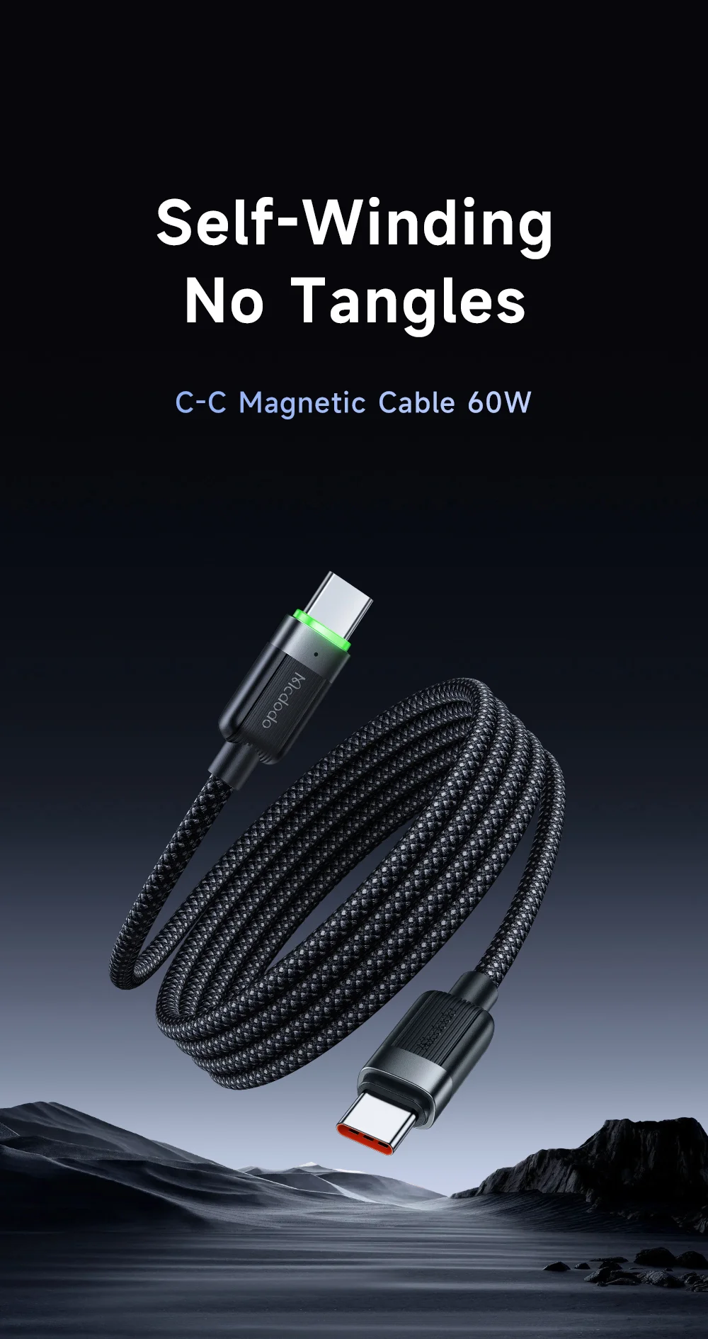 MCDODO CA-2000 1.2m Type-C to Type-C 60W Fast Charging Cable Data Cord 1
