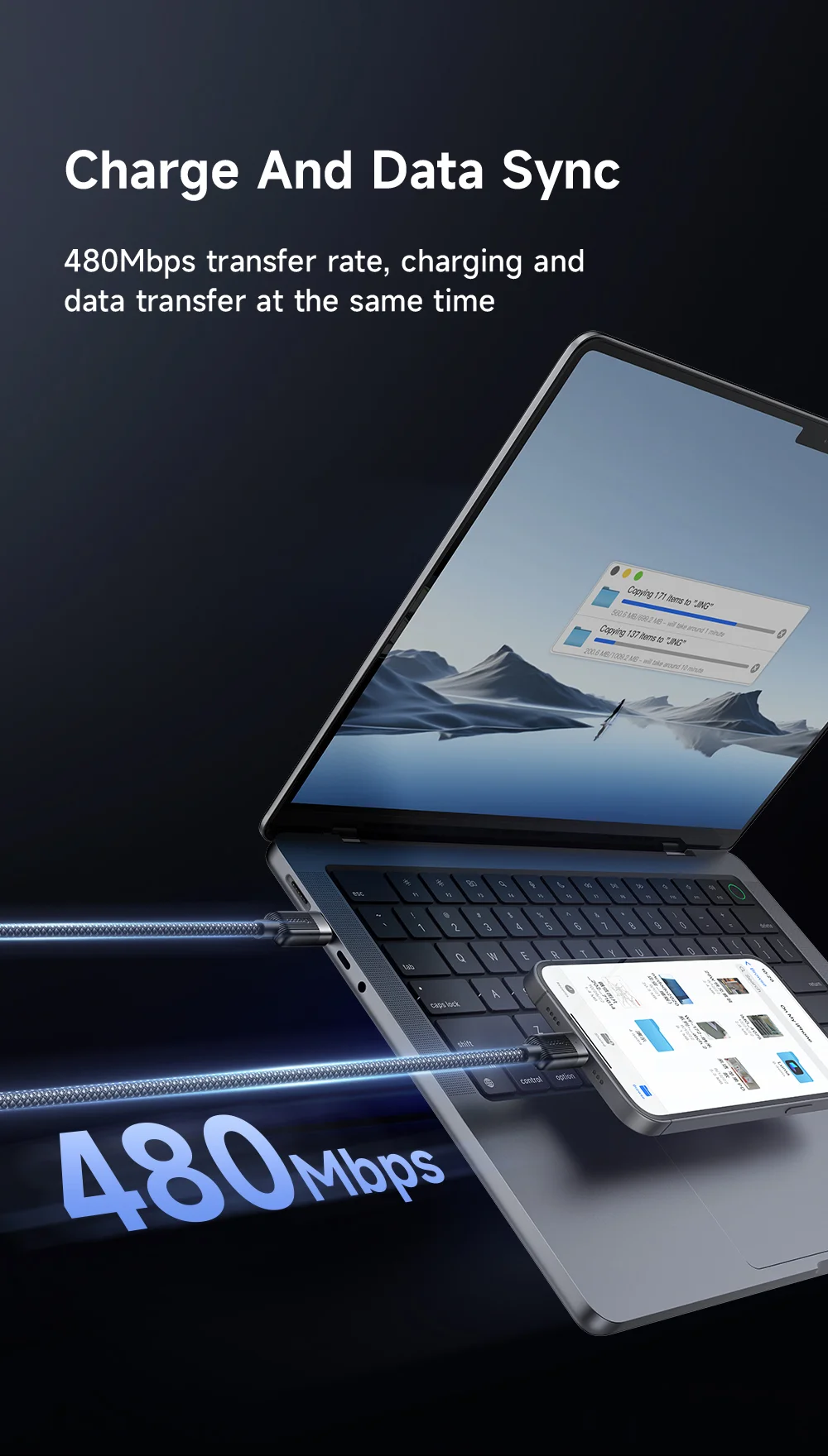 MCDODO CA-2000 1.2m Type-C to Type-C 60W Fast Charging Cable Data Cord 12