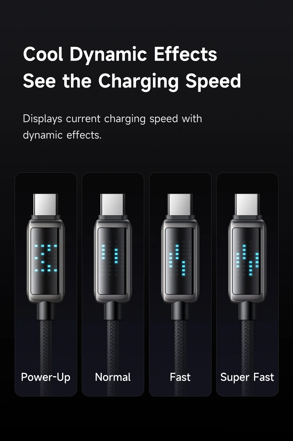 MCDODO CA-2350 1.2m USB-A to Type-C 6A Fast Charging Data Cable Charging Speed Visible 3