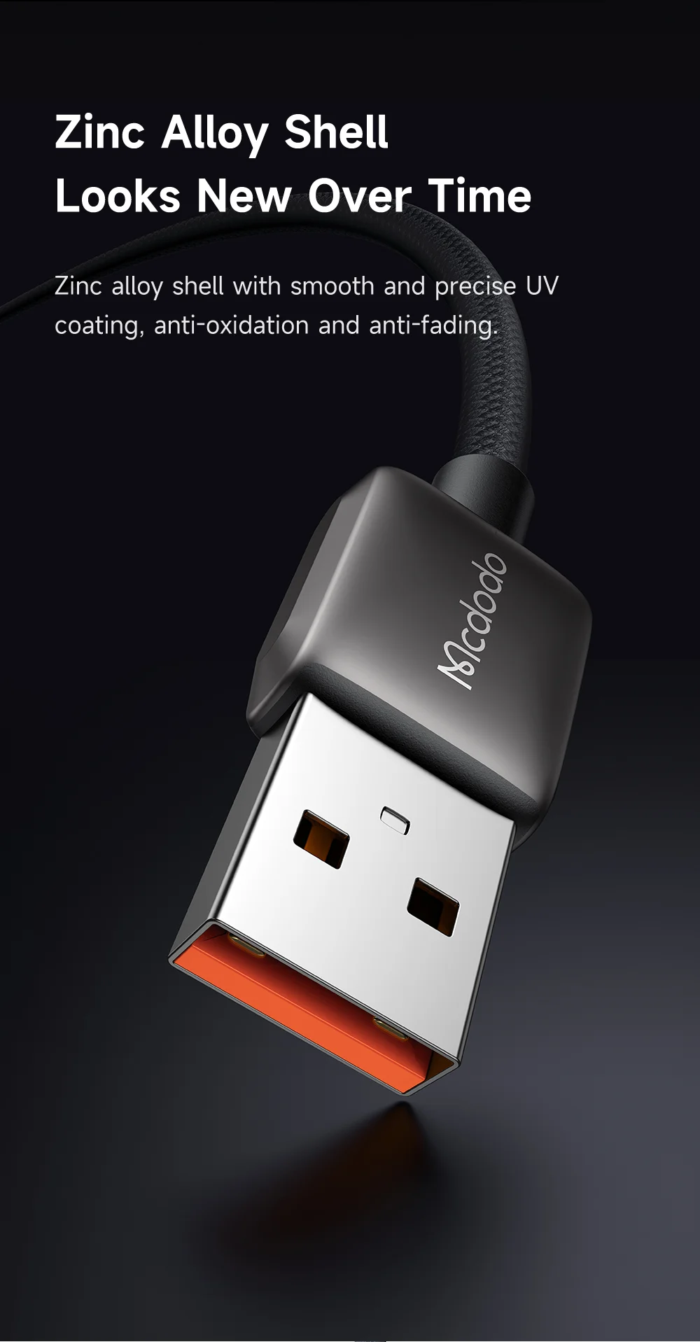 MCDODO CA-2350 1.2m USB-A to Type-C 6A Fast Charging Data Cable Charging Speed Visible 9