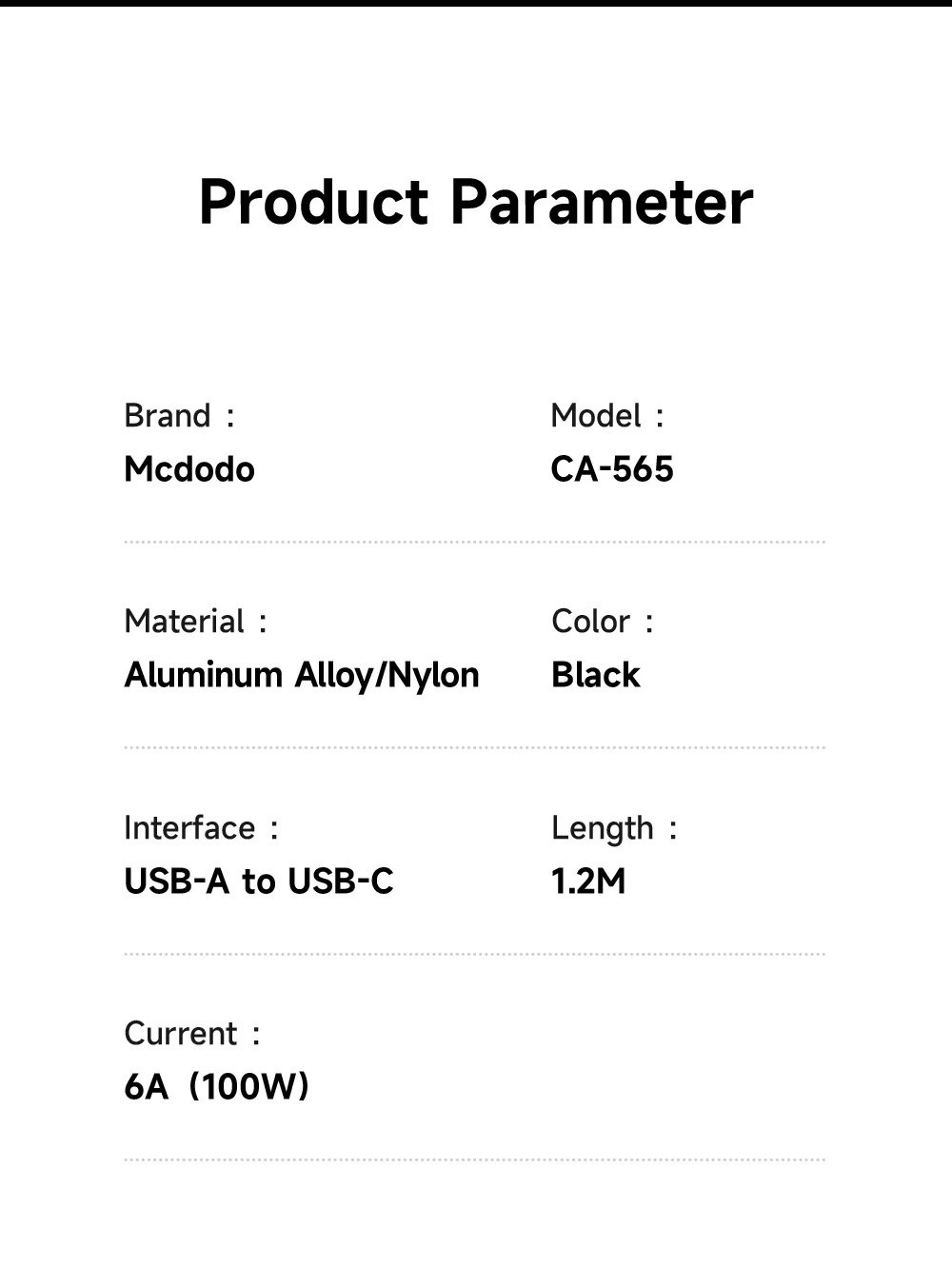 MCDODO CA-5650 1.2m USB-A to USB-C 6A Fast Charging Cable Magnetic Data Cord 13
