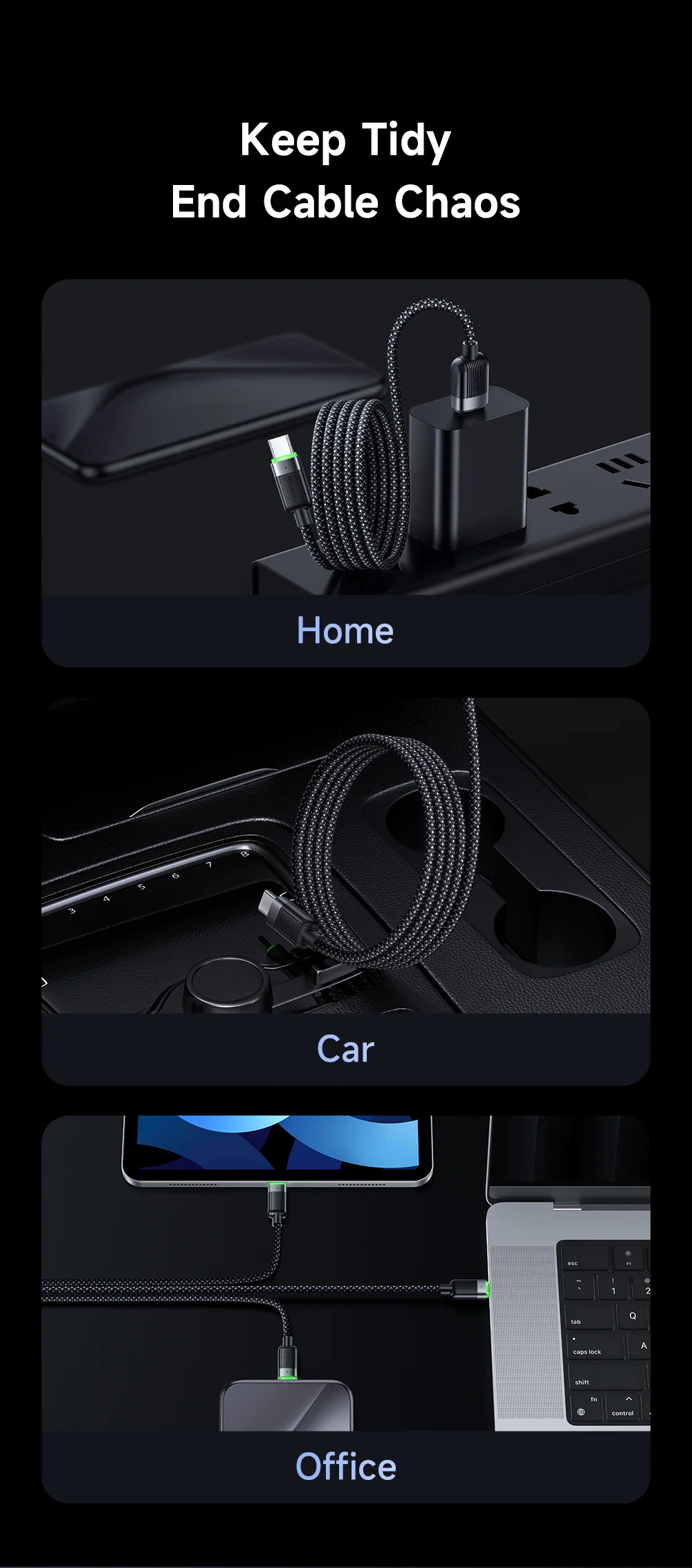 MCDODO CA-5650 1.2m USB-A to USB-C 6A Fast Charging Cable Magnetic Data Cord 4