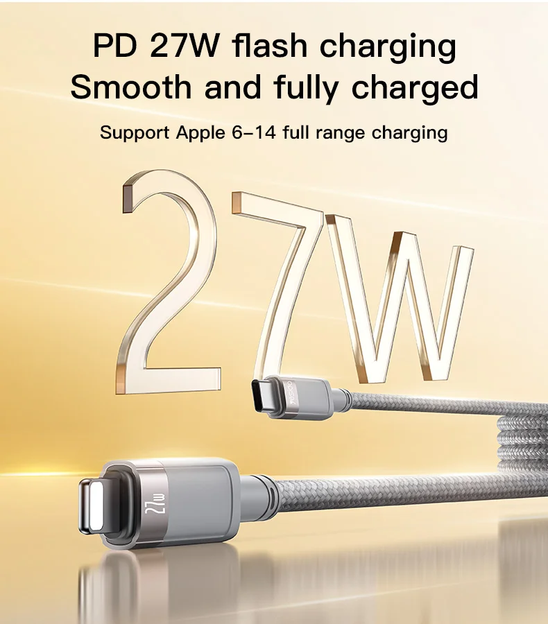 YESIDO CA172L Type-C to iP Magnetic Cable Braided Data Sync Charging Cord 10