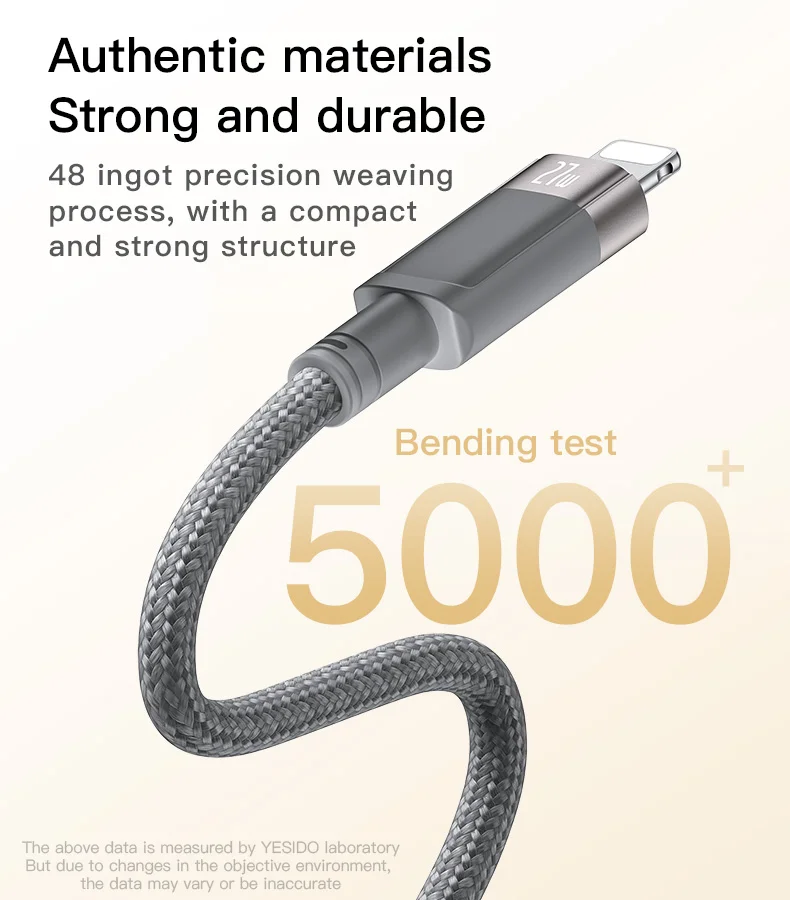 Cabo magnético trançado YESIDO CA172L Type-C para iP, para sincronização de dados e carregamento 11