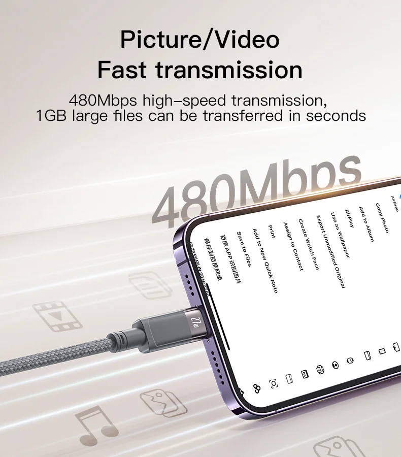 YESIDO CA172L Type-C to iP Magnetic Cable Braided Data Sync Charging Cord 9