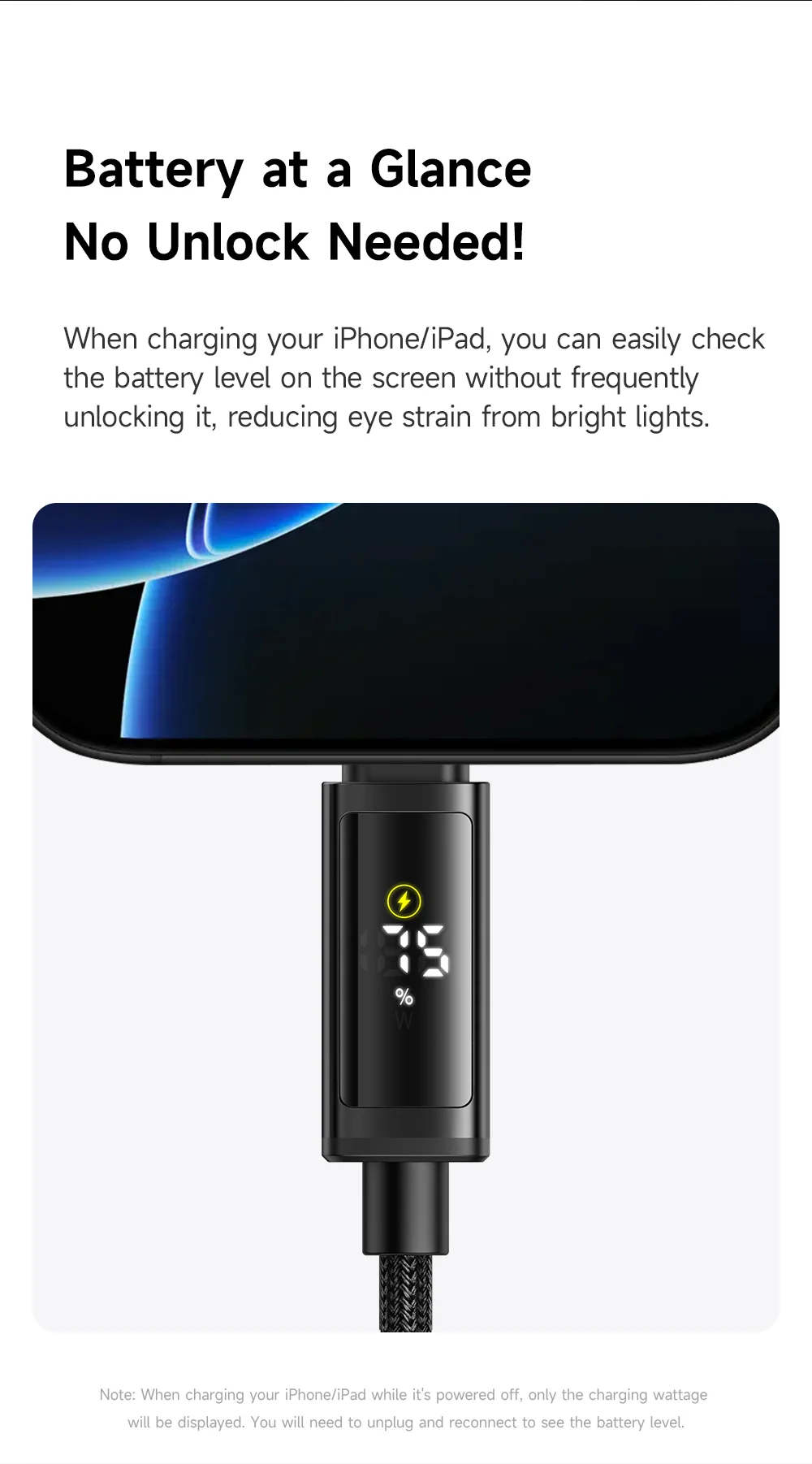 MCDODO CA-8000 1.2m Digital Display PD 100W Fast Charging USB C to USB C Data Cable 2