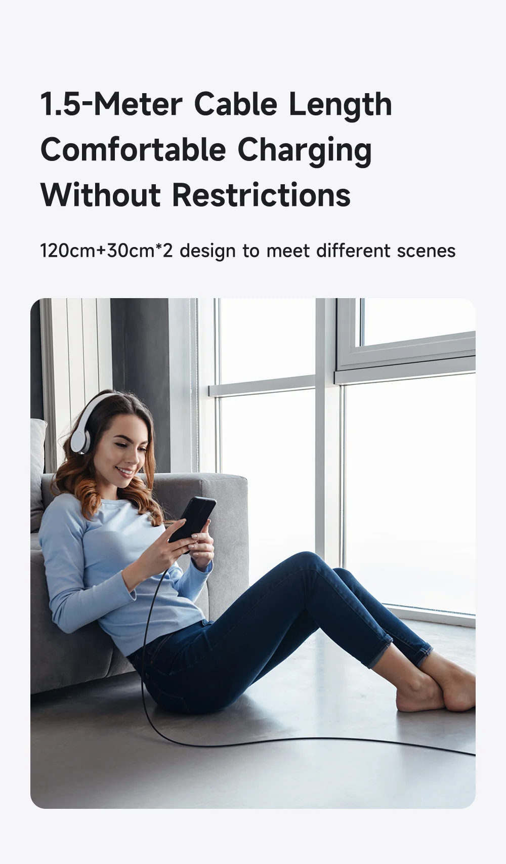 MCDODO CA-6740 2-in-1 USB-C Cable 100W Fast Charging Dual Type-C Ports Braided Cord 1.5m for Multiple Devices 10