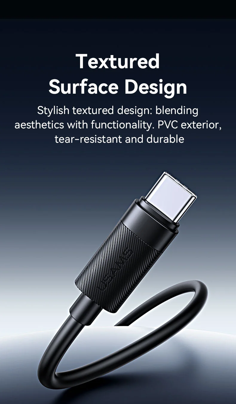 USAMS SJ777 U94 3A 18W USB-A to Type-C Fast Charging Cable Data Transfer Cord for Phones / Tablets 5