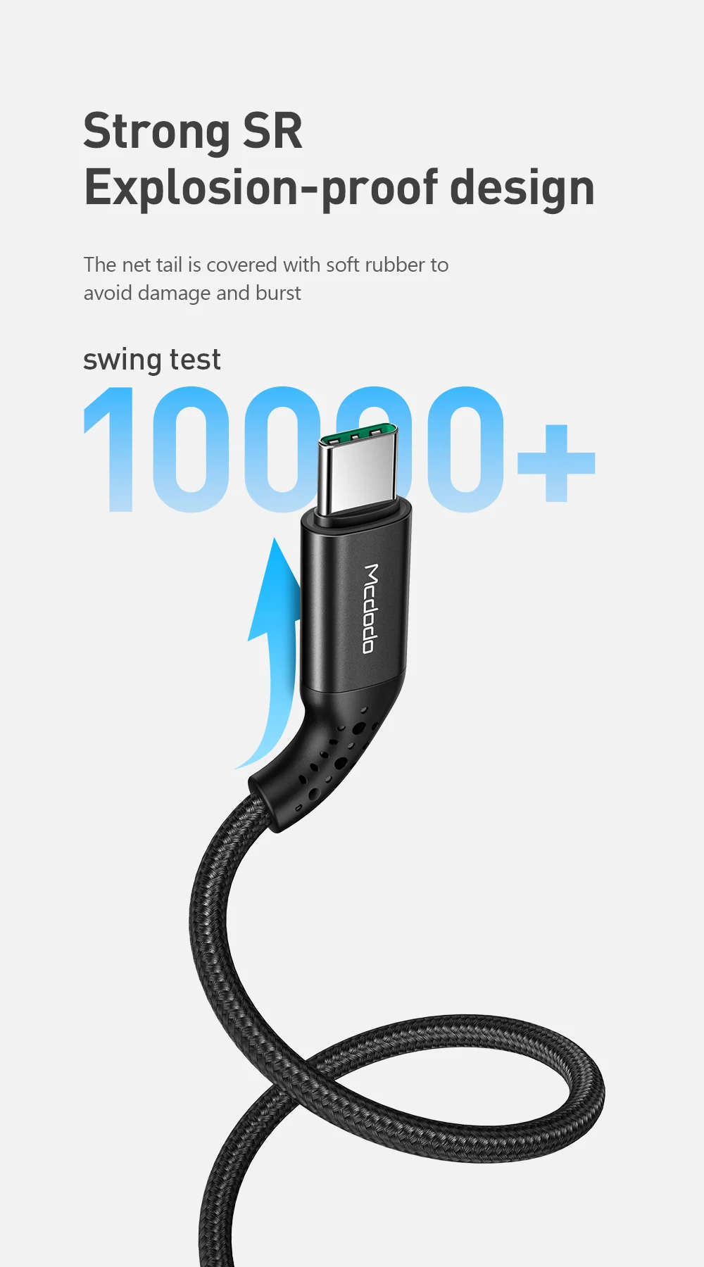 MCDODO for iPhone 15 Series 1.5M 5A Nylon Braided Type-C USB Charging Cable Cord for Samsung Huawei Xiaomi 7