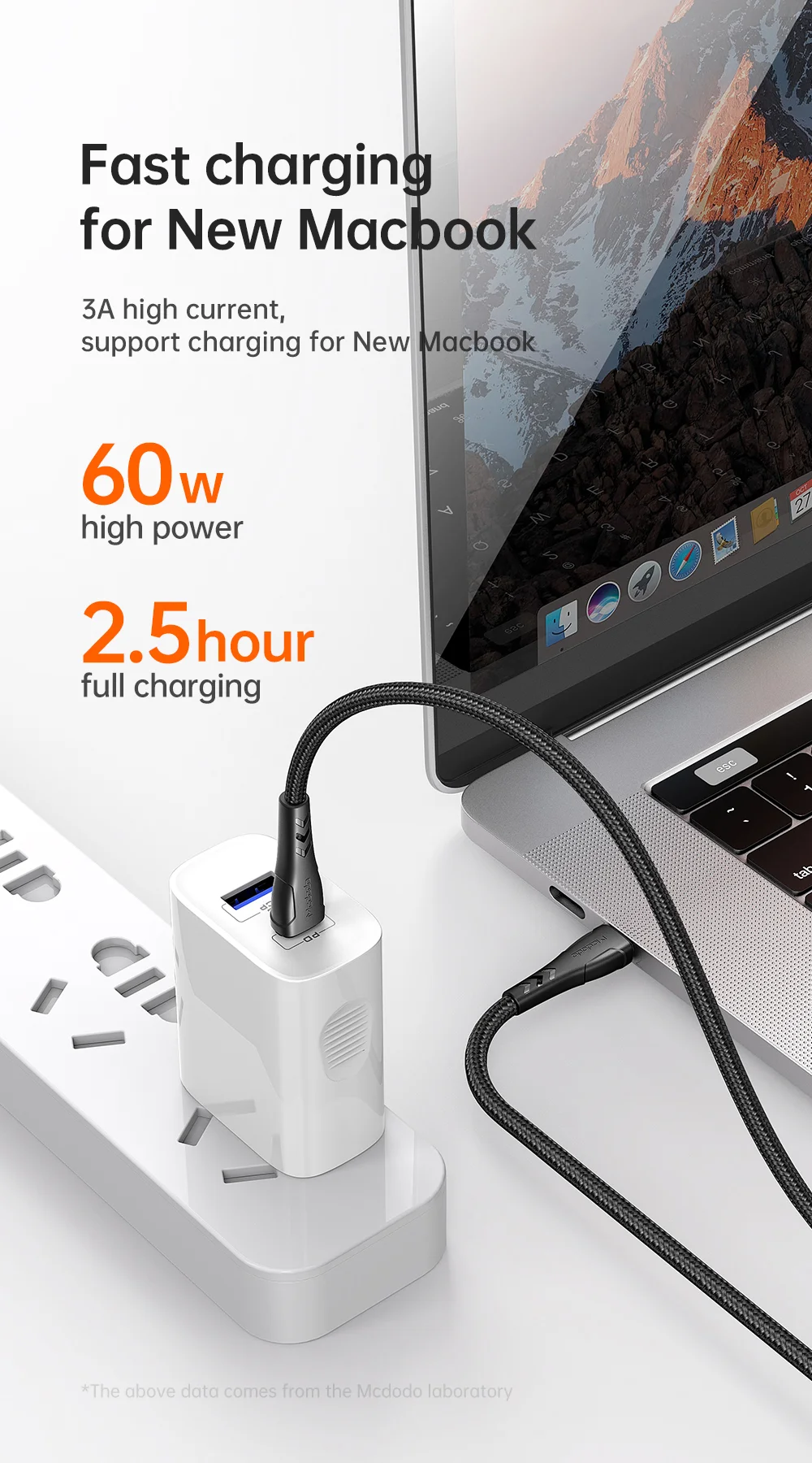 MCDODO for iPhone 15 Series Nylon Braided 1.2M USB-C to USB-C Fast Charger Cable for Samsung Huawei Xiaomi 5