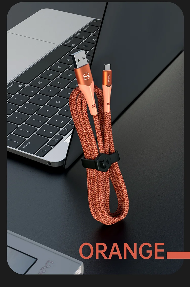 MCDODO MDD CA-7960 for iPhone 15 Series 1m Type-C Cable Fast Charge Phone Charger Data Cord for Xiaomi Samsung Huawei - Orange 12