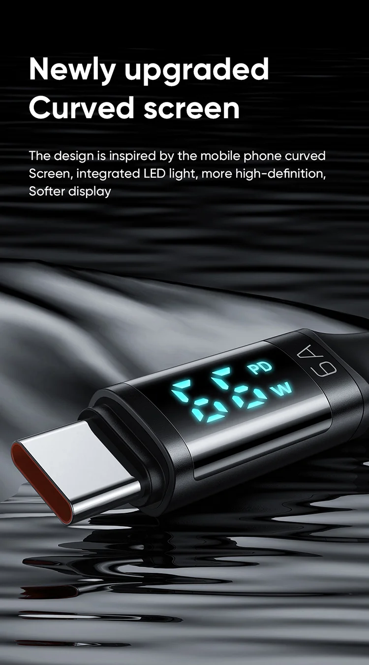 MCDODO MDD CA-1080 for iPhone 15 Series 1.2m Digital Display 6A Type-C Charge Data Cable Cord - Black 2