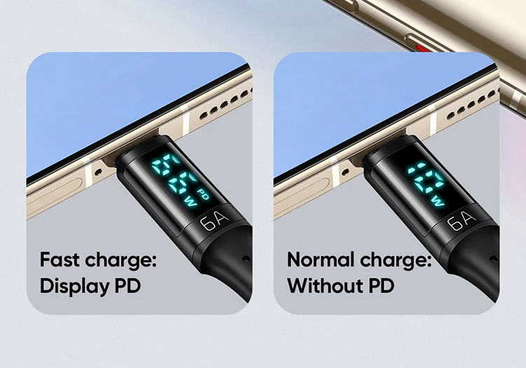 MCDODO MDD CA-1080 for iPhone 15 Series 1.2m Digital Display 6A Type-C Charge Data Cable Cord - Black 4