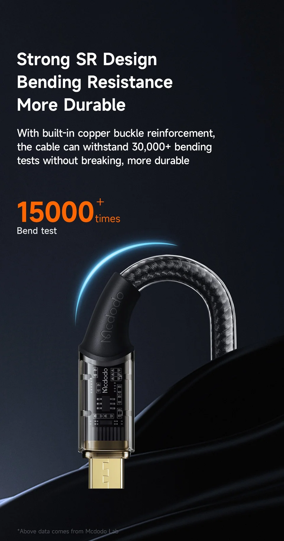 MCDODO CA-210 MDD Amber Series 1.8m 3A Micro USB Transparent Design Data Cable Android Phone Charging Cord - Orange 7