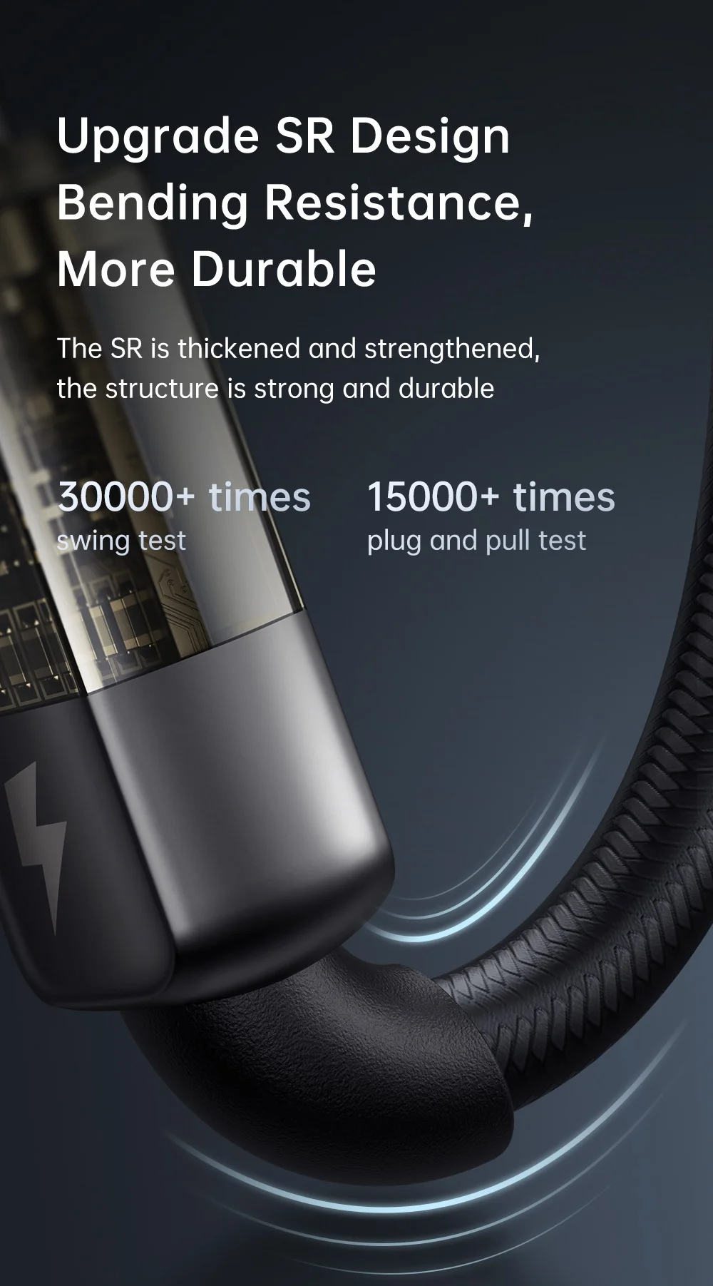 MCDODO CA-2841 for iPhone 15 Series 1.8m Type-C to Type-C PD 100W Fast Charging Auto Power Off Transparent Data Cable, Black 9