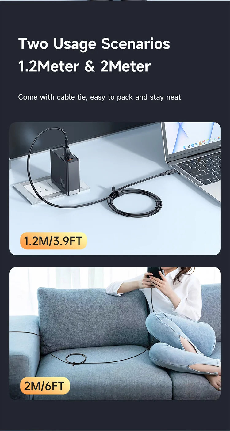 MCDODO CA-3311 MDD for iPhone 15 Series 2m Type-C to Type-C Cord PD 240W 5A Fast Charging Data Transmission Cable - Black 11