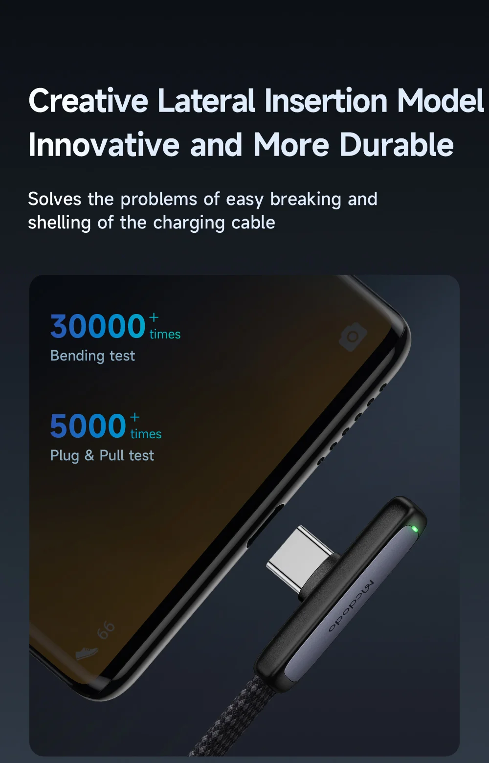 MCDODO CA-3340 MDD for iPhone 15 Series 1.2m Type-C 6A 100W Fast Charging Cable 90-Degree Elbow Braided Data Cord - Black 9