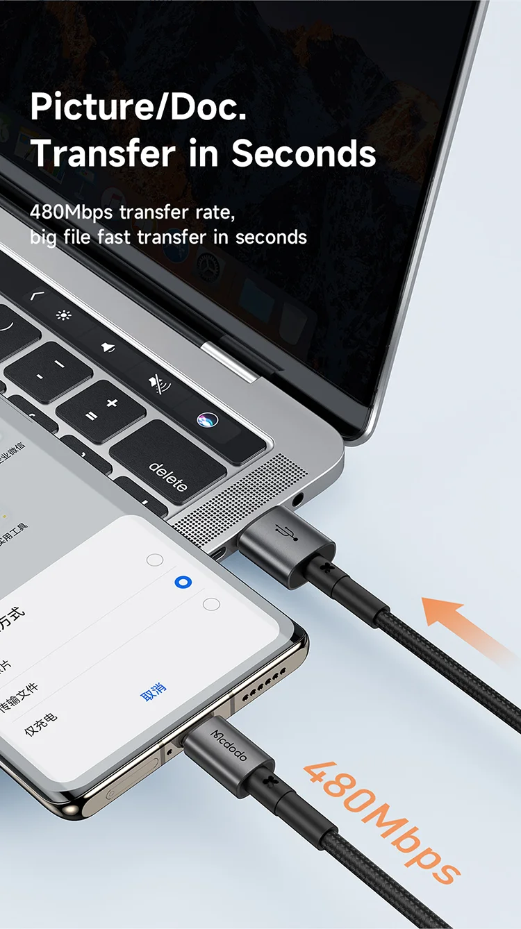 MCDODO CA-3590 MDD for iPhone 15 Series 1.2m 6A USB to Type-C Data Cable USB 100W Fast Charging Cable for Smartphone (Black) 9