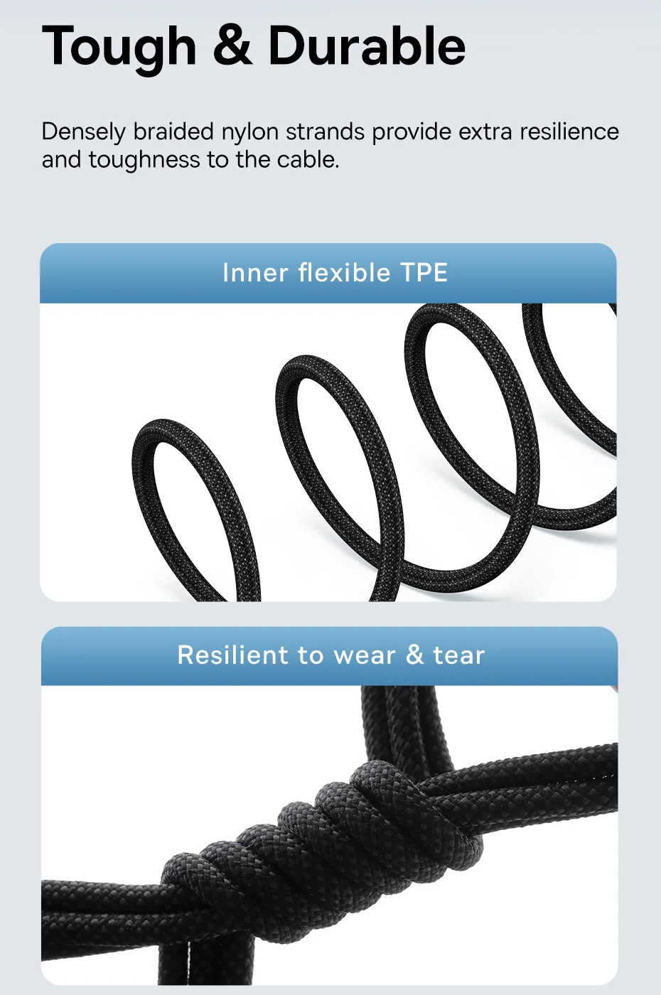 BASEUS Gem Fast Charging Cable 1m PD 20W Type-C to iP Braided Phone Data Cord - Black 8