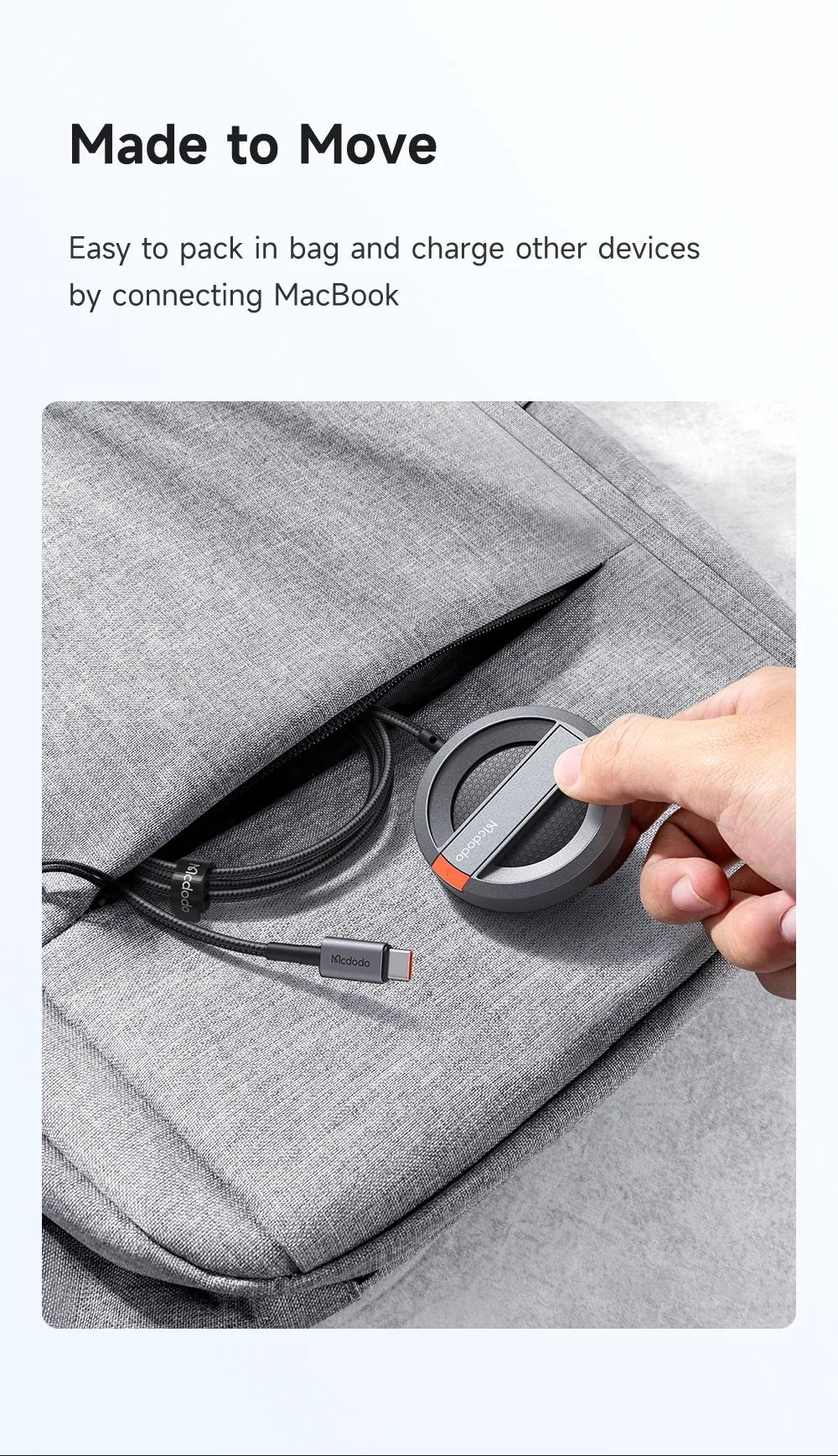 MCDODO CH-550 15W Magnetic Phone Wireless Charger with Foldable Stand 12