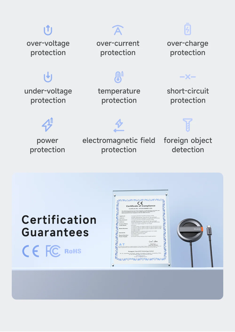 MCDODO CH-550 15W Magnetic Phone Wireless Charger with Foldable Stand 14