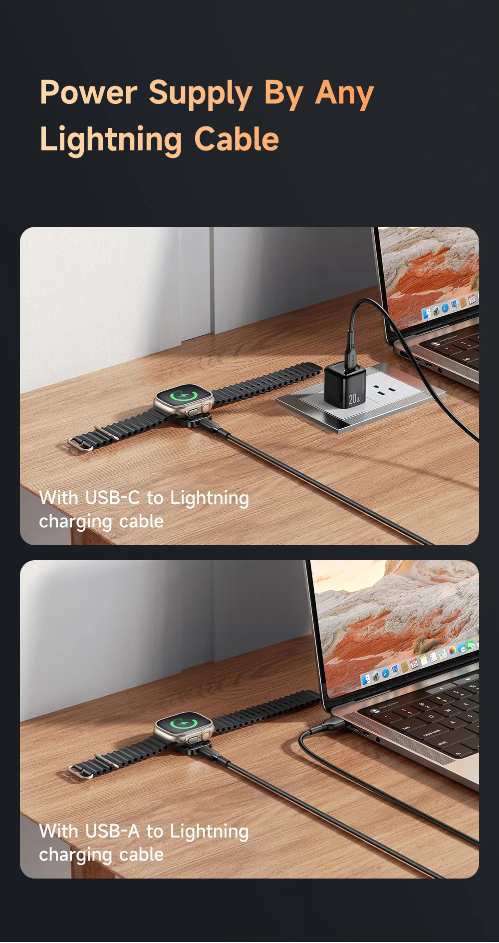 MCDODO CH-2061 MDD Pro Magnetic Watch Charger for Apple Watch Series , Magnetic Adsorption Charging Dock 13