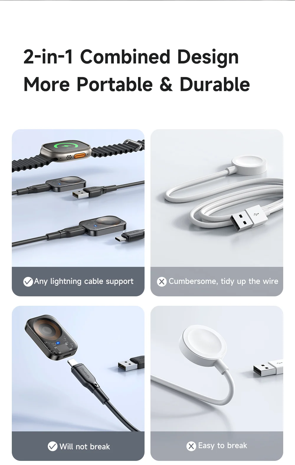 MCDODO CH-2061 MDD Pro Magnetic Watch Charger for Apple Watch Series , Magnetic Adsorption Charging Dock 5
