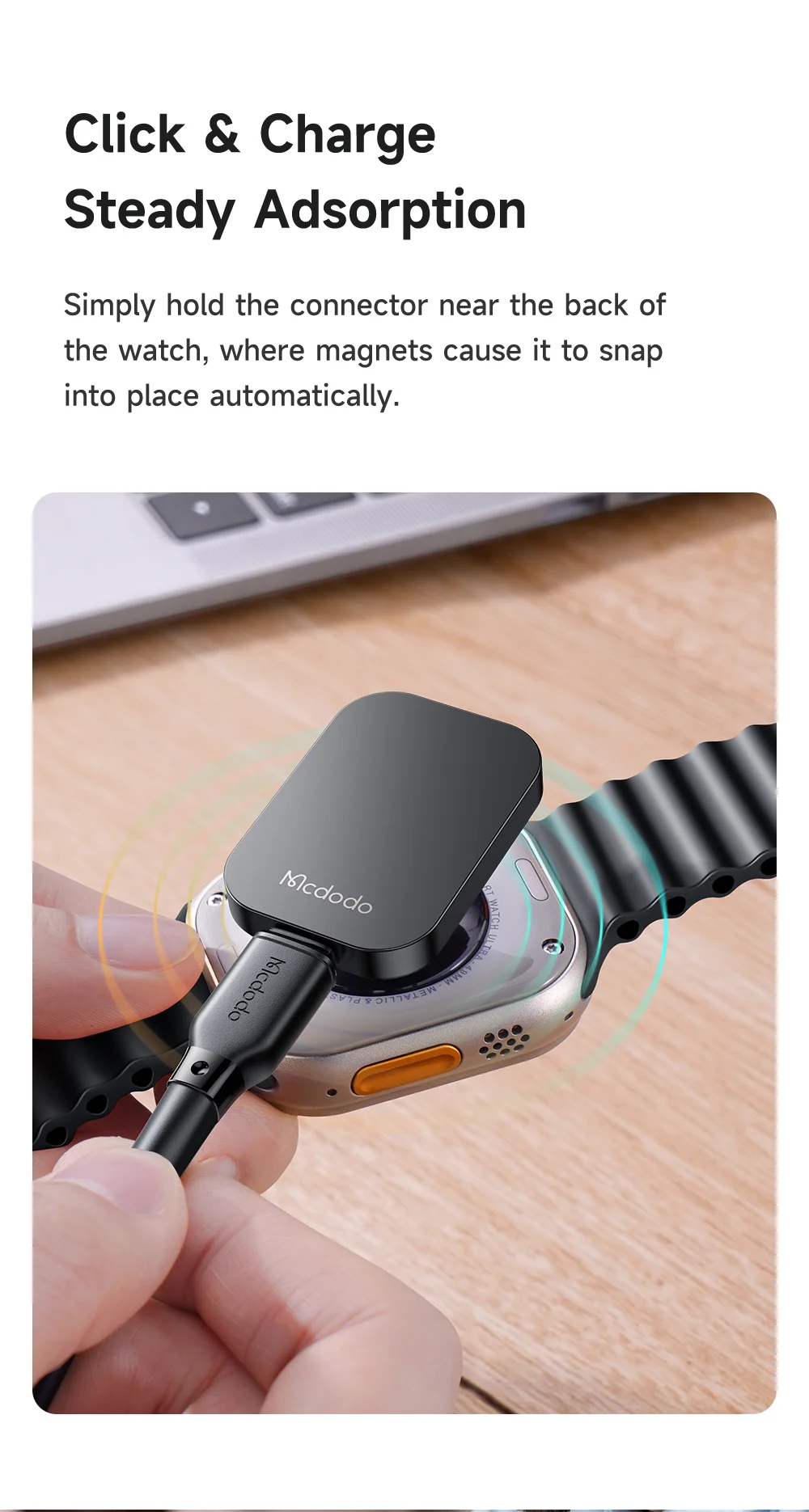 MCDODO CH-2061 MDD Pro Magnetic Watch Charger for Apple Watch Series , Magnetic Adsorption Charging Dock 7