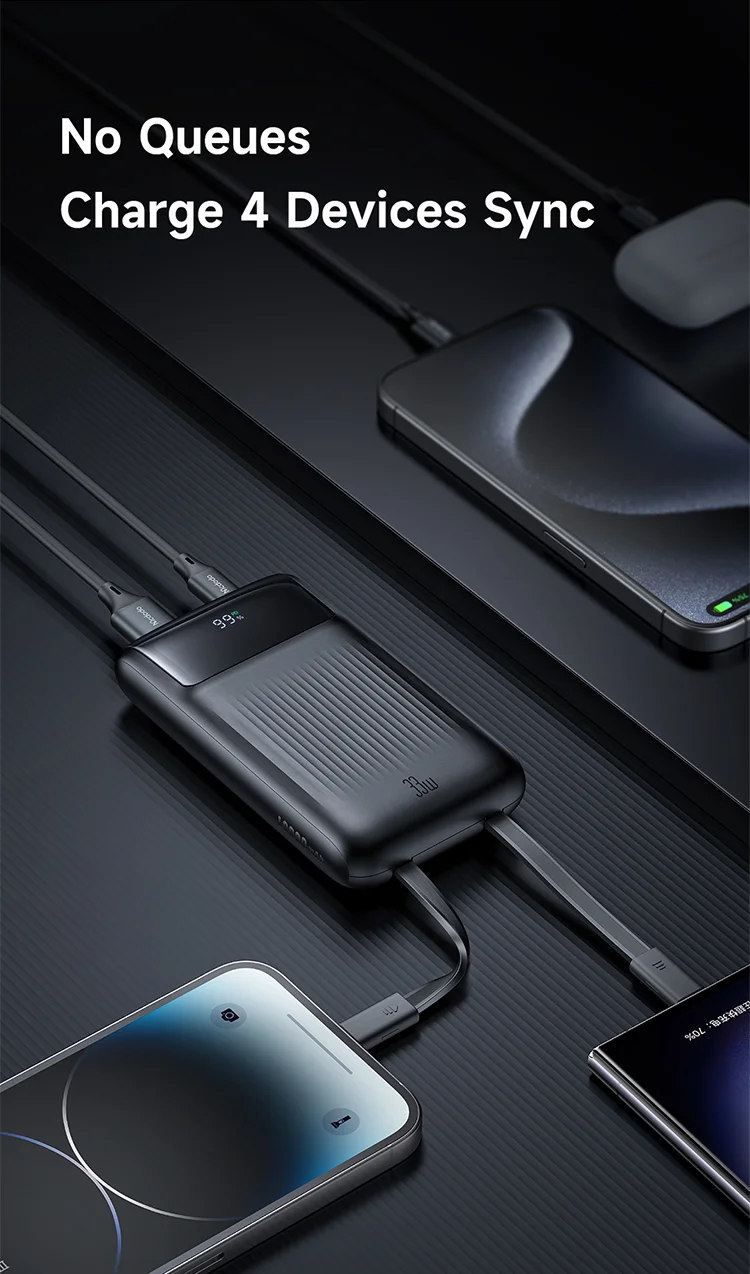 MCDODO MC-0231 Youth Series 33W 10000mAh Digital Display Power Bank Built-In Type-C + 8Pin Cable Phone Charger - Black 13