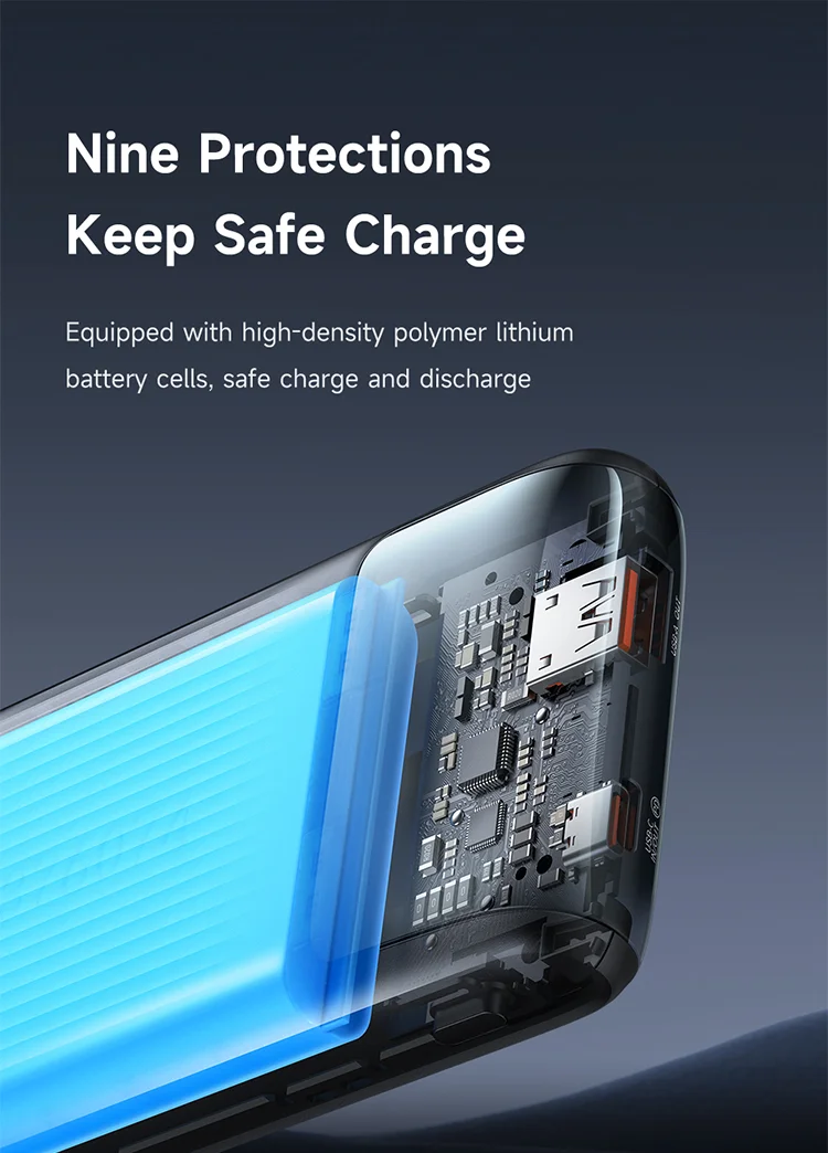 MCDODO MC-0231 Youth Series 33W 10000mAh Digital Display Power Bank Built-In Type-C + 8Pin Cable Phone Charger - Black 17