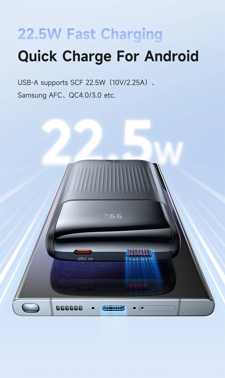 MCDODO MC-0241 Youth Series 22.5W 10000mAh Digital Display Power Bank Built-In Type-C + 8Pin Cable Phone Charger - Black 6