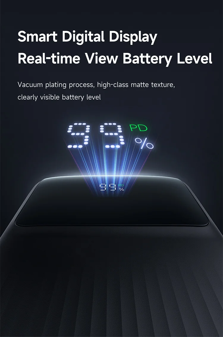 MCDODO MC-0241 Youth Series 22.5W 10000mAh Digital Display Power Bank Built-In Type-C + 8Pin Cable Phone Charger - Black 9