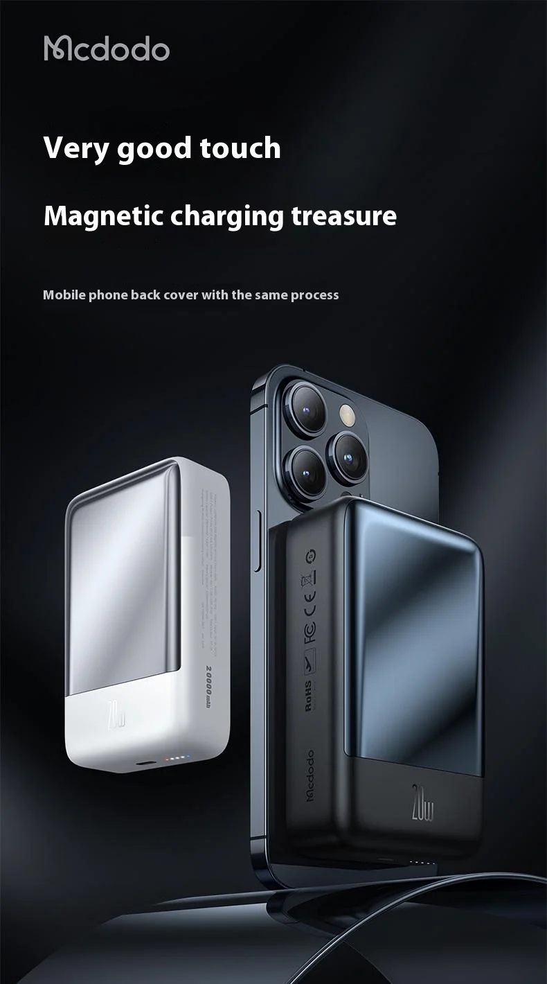 MCDODO MC-502 Magnetic Power Bank 20000mAh 20W Fast Charging Portable Charger Wireless Charging - White 1