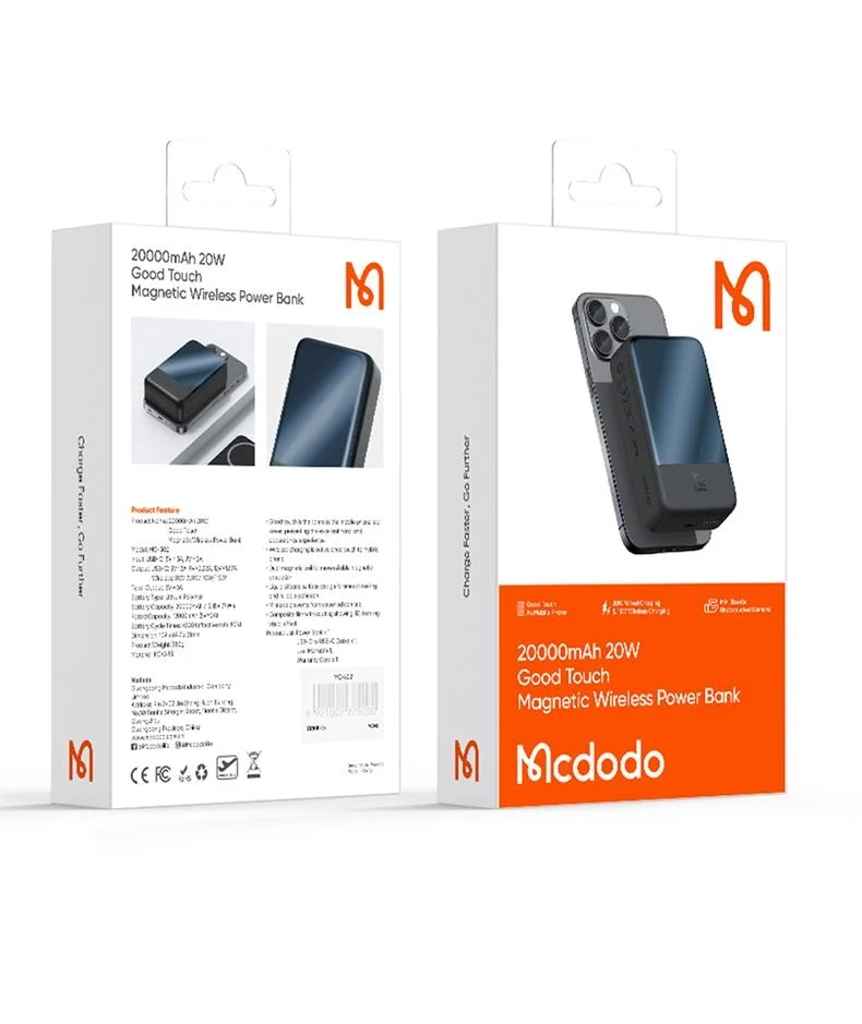 MCDODO MC-502 Magnetic Power Bank 20000mAh 20W Fast Charging Portable Charger Wireless Charging - White 18