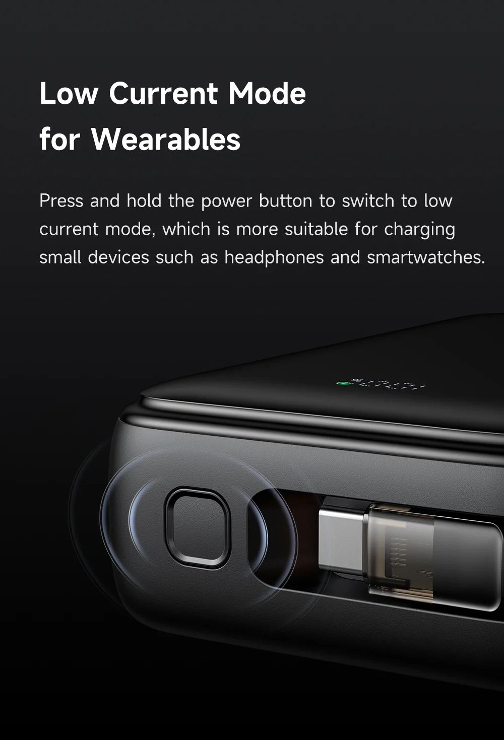 MCDODO MC-6370 MDD Freekit Series USB-C Cable Power Bank 20000mAh Digital Display 65W USB-A + USB-C Ports Phone Charger - Black 12