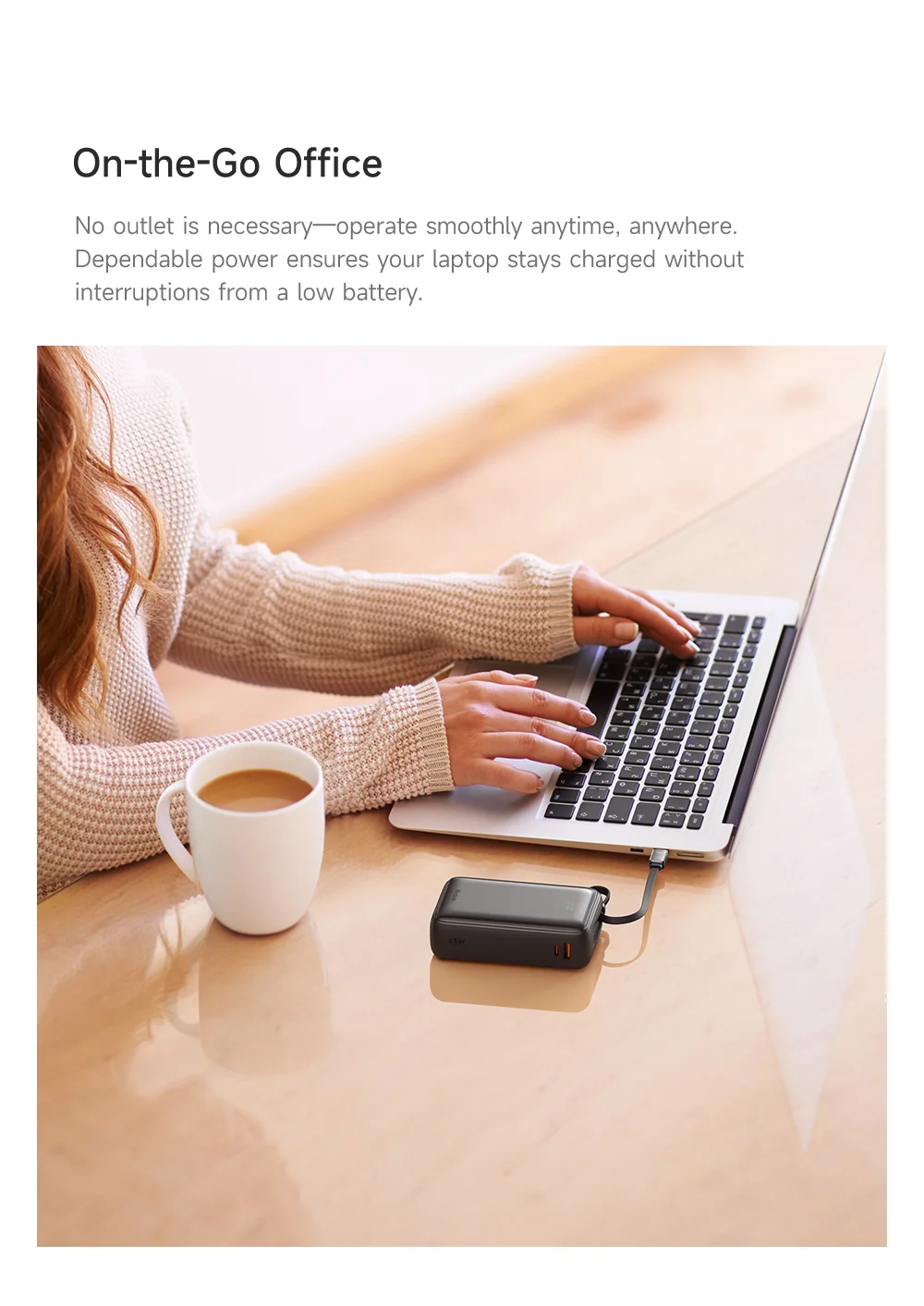 MCDODO MC-6370 MDD Freekit Series USB-C Cable Power Bank 20000mAh Digital Display 65W USB-A + USB-C Ports Phone Charger - Black 6